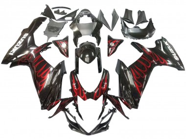 Discount 2011-2024 Glossy Black Red Flame Suzuki GSXR 600 / GSXR 750 Motorcycle Fairings Canada