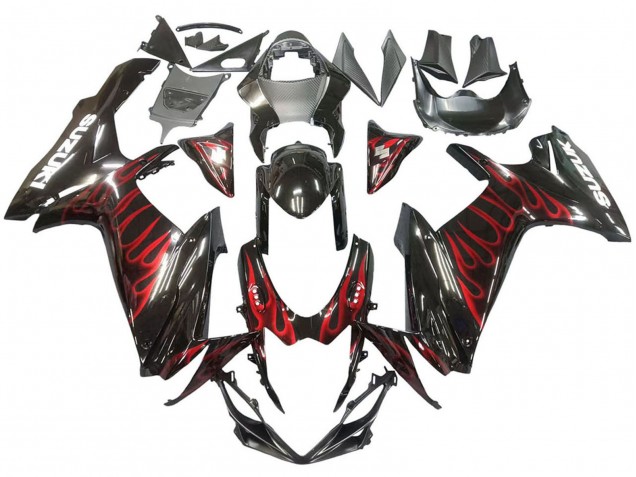 Discount 2011-2024 Glossy Black Red Flame Suzuki GSXR 600 / GSXR 750 Motorcycle Fairings Canada