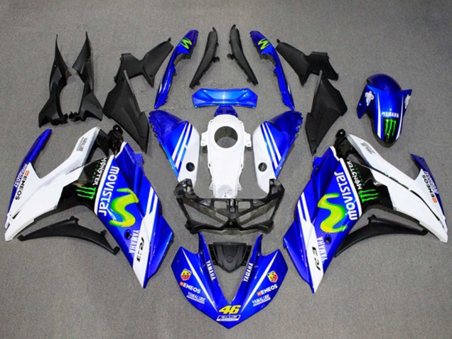 Discount 2015-2018 White Blue Green MoviStar Monster Yamaha YZF R3/R25 Motorcycle Fairings Canada