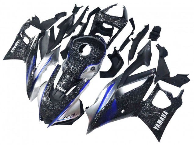 Discount 2022-2024 Marble Black Silver Blue Forged Carbon Fiber Style Yamaha YZF R3/R25 Motorcycle Fairings Canada