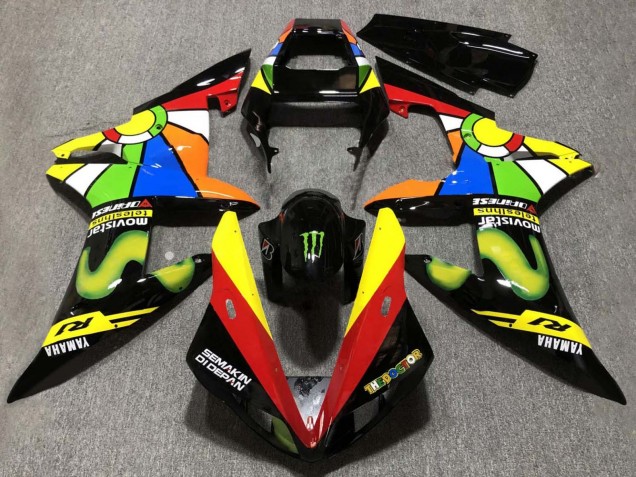 Discount 2002-2003 Glossy Black Red Yellow Green Movistar Semakin Didepan Yamaha YZF 1000 R1 Motorcycle Fairings Canada