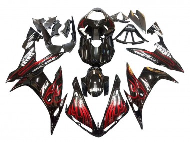 Discount 2004-2006 Glossy Black Red Flame Yamaha YZF 1000 R1 Motorcycle Fairings Canada