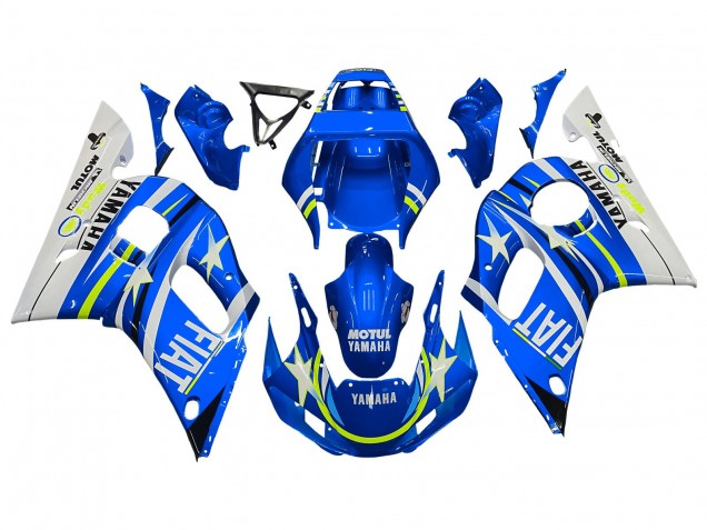 Discount 1998-2002 White Blue Neon Yellow Fiat Motul Michelin Yamaha YZF 600 R6 Motorcycle Fairings Canada