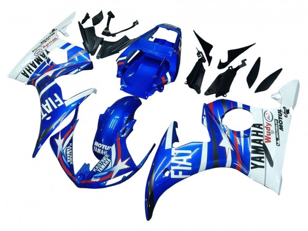 Discount 2003-2004 White Blue Fiat Motul Kastinee Yamaha YZF R6 Motorcycle Fairings Canada