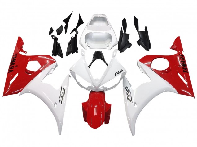 Discount 2003-2004 White Red Yamaha YZF R6 Motorcycle Fairings Canada