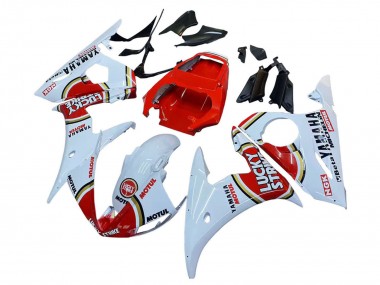 Discount 2003-2004 White Red Lucky Strike Motul Yamaha YZF R6 Motorcycle Fairings Canada
