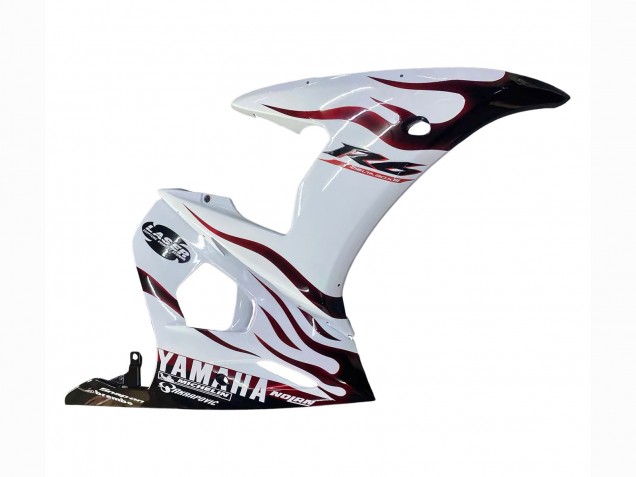 Discount 2006-2009 White with Dark Black Flame Yamaha YZF R6S Motorcycle Fairings Canada