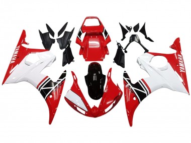 Discount 2003-2004 White Red Glossy Black Yamaha YZF R6 Motorcycle Fairing Canada