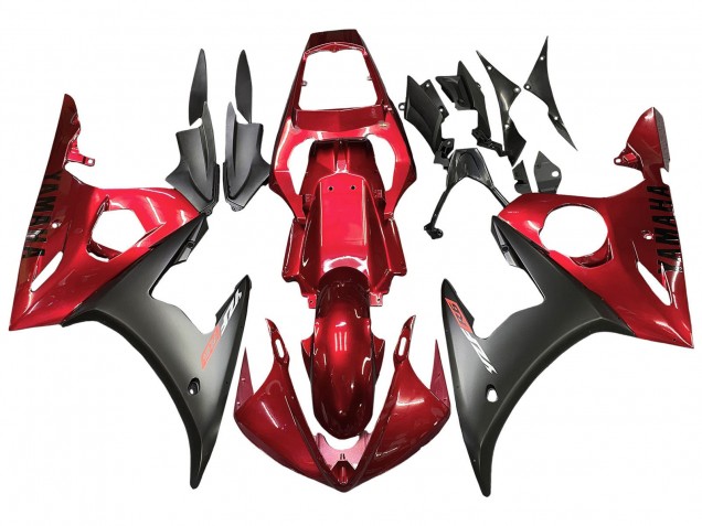 Discount 2003-2004 Red Matte Black Yamaha YZF R6 Motorcycle Fairing Kits Canada