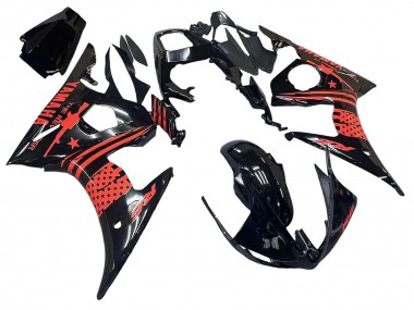 Discount 2003-2004 Glossy Black Red Yamaha YZF R6 Motorcycle Fairing Canada