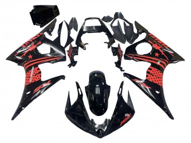 Discount 2003-2004 Glossy Black Red Yamaha YZF R6 Motorcycle Fairing Canada