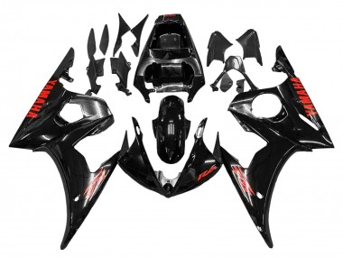 Discount 2003-2004 Glossy Black Red Yamaha YZF R6 Motorcycle Fairings Canada