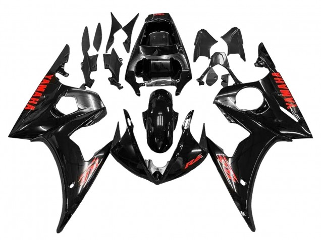 Discount 2006-2009 Glossy Black Red Yamaha YZF R6S Motorcycle Fairings Canada