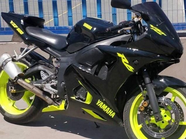Discount 2003-2004 Glossy Black Neon Yellow Yamaha YZF R6 Motorcycle Fairings Canada