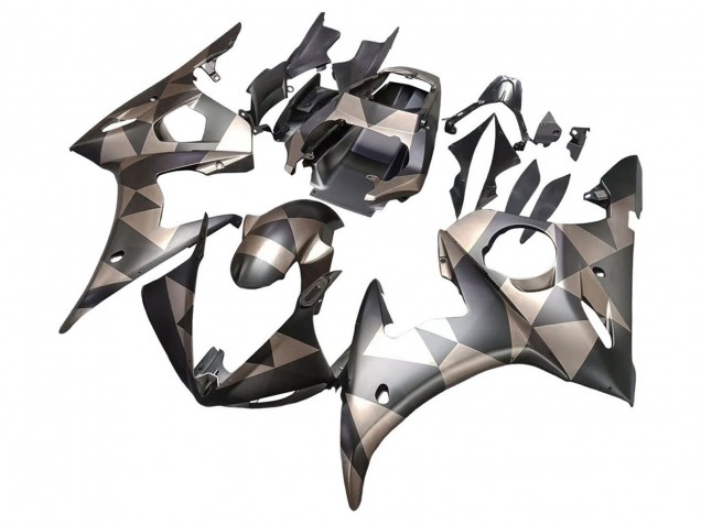 Discount 2003-2004 Grey Matte Black Geometric Yamaha YZF R6 Motorcycle Fairings Canada