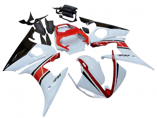 Discount 2003-2004 White Red Glossy Black Yamaha YZF R6 Motorcycle Fairings Canada