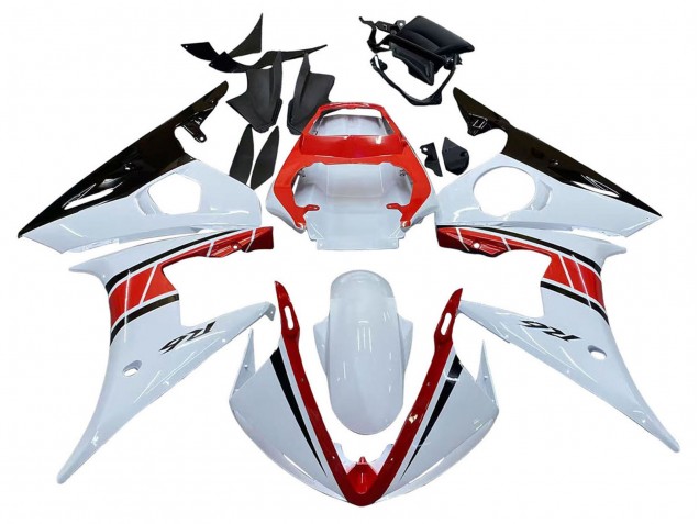 Discount 2003-2004 White Red Glossy Black Yamaha YZF R6 Motorcycle Fairings Canada