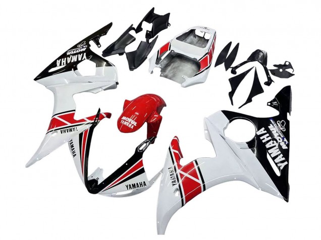 Discount 2003-2004 White Red Glossy Black Motul Yamaha YZF R6 Motorcycle Fairings Canada