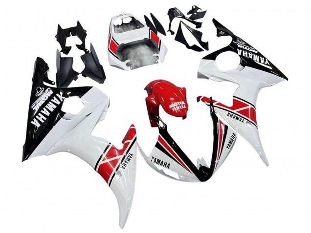 Discount 2003-2004 White Red Glossy Black Motul Yamaha YZF R6 Motorcycle Fairings Canada