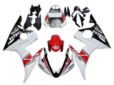 Discount 2003-2004 White Red Glossy Black Motul Yamaha YZF R6 Motorcycle Fairings Canada