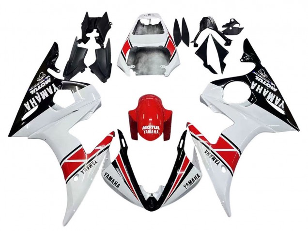 Discount 2003-2004 White Red Glossy Black Motul Yamaha YZF R6 Motorcycle Fairings Canada