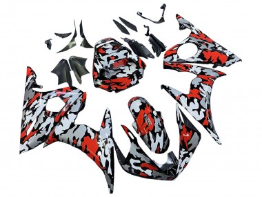 Discount 2003-2004 Black Red Grey Camouflage Yamaha YZF R6 Motorcycle Fairings Canada