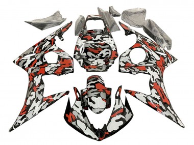Discount 2003-2004 Black Red Grey Camouflage Yamaha YZF R6 Motorcycle Fairings Canada