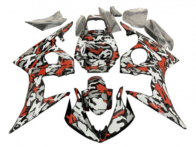 Discount 2003-2004 Black Red Grey Camouflage Yamaha YZF R6 Motorcycle Fairings Canada