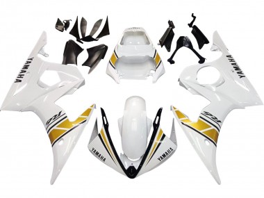 Discount 2003-2004 White Gold Yamaha YZF R6 Motorcycle Fairings Canada