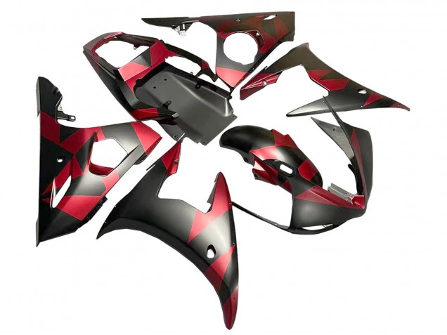 Discount 2005 Matte Black Red Geometric Yamaha YZF 600 R6 Motorcycle Fairings Canada