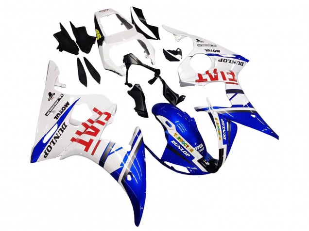 Discount 2005 White Blue Dunlop Fiat Motul Yamaha YZF 600 R6 Motorcycle Fairings Canada