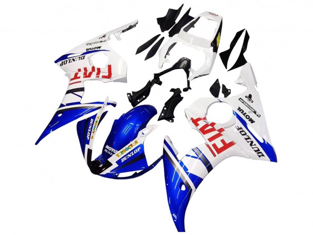 Discount 2005 White Blue Dunlop Fiat Motul Yamaha YZF 600 R6 Motorcycle Fairings Canada