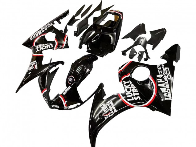 Discount 2005 Glossy Black White Lucky Strike Motul Yamaha YZF 600 R6 Motorcycle Fairings Canada
