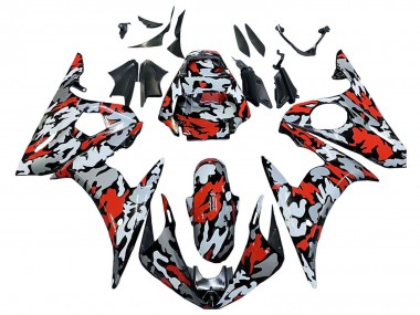 Discount 2005 Black Red Grey Camouflage Yamaha YZF 600 R6 Motorcycle Fairings Canada