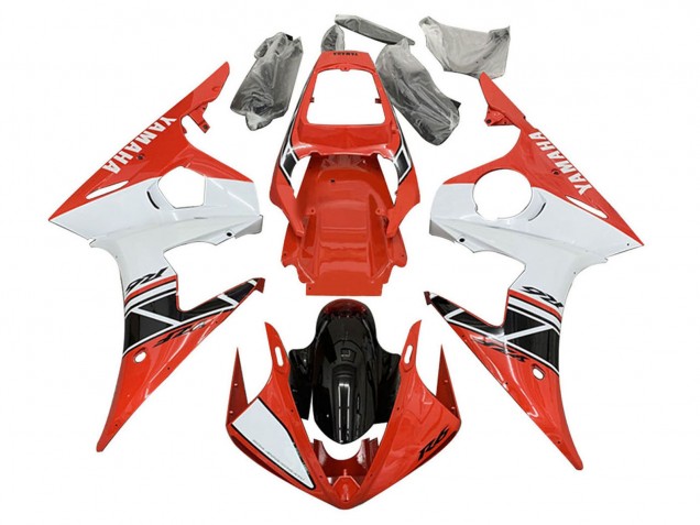 Discount 2005 White Red Glossy Black Yamaha YZF 600 R6 Motorcycle Fairings Canada