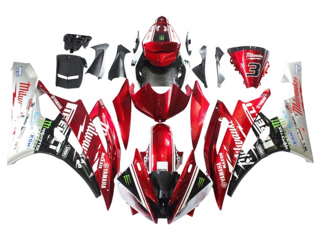 Discount 2006-2007 White Red Black Green Monster Milwaukee Yamaha YZF 600 R6 Motorcycle Fairings Canada