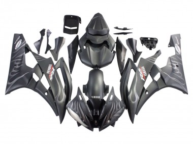Discount 2006-2007 Matte Black Silver Flame Yamaha YZF 600 R6 Motorcycle Fairings Canada