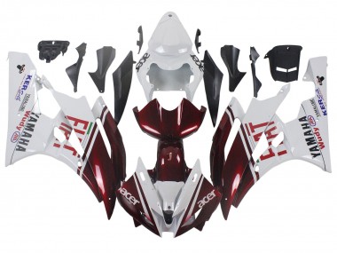 Discount 2006-2007 White Maroon Red Fiat Acer Yamalube Yamaha YZF 600 R6 Motorcycle Fairings Canada