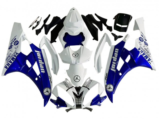 Discount 2006-2007 White Blue Jordan Yamaha YZF 600 R6 Motorcycle Fairings Canada