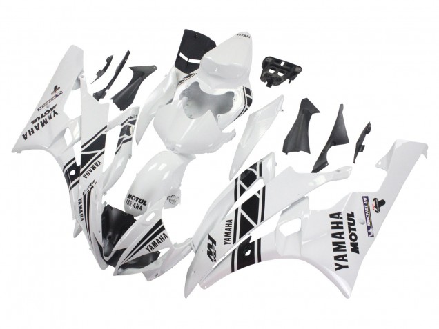 Discount 2006-2007 White Glossy Black Motul Michelin Yamaha YZF 600 R6 Motorcycle Fairings Canada