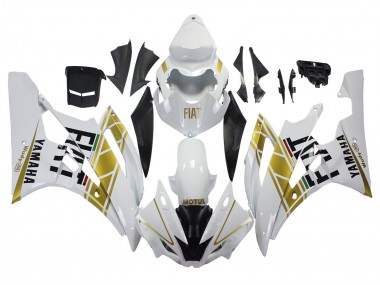 Discount 2006-2007 White Gold Black Fiat Yamaha YZF 600 R6 Motorcycle Fairings Canada