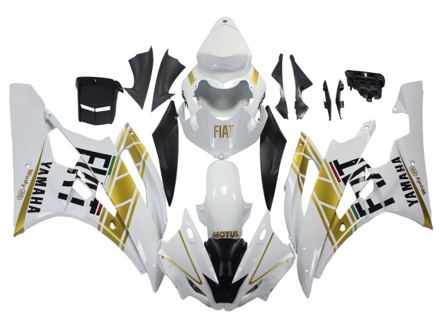 Discount 2006-2007 White Gold Black Fiat Yamaha YZF 600 R6 Motorcycle Fairings Canada