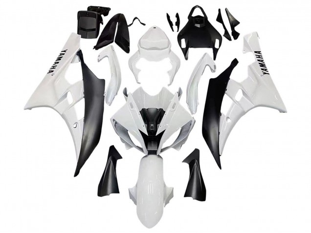 Discount 2006-2007 White Matte Black Yamaha YZF 600 R6 Motorcycle Fairings Canada