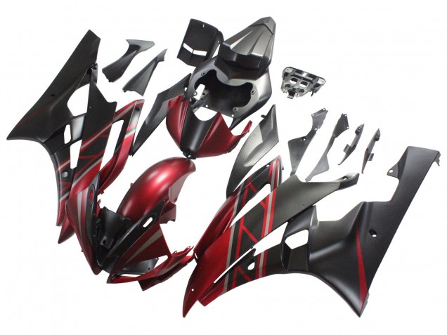 Discount 2006-2007 Red Matte Black Yamaha YZF 600 R6 Motorcycle Fairings Canada