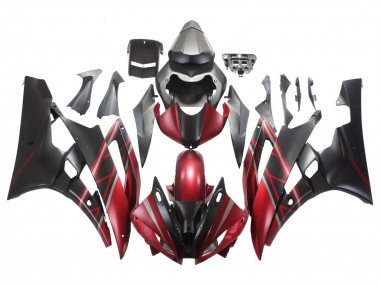 Discount 2006-2007 Red Matte Black Yamaha YZF 600 R6 Motorcycle Fairings Canada