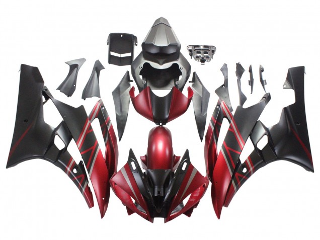 Discount 2006-2007 Red Matte Black Yamaha YZF 600 R6 Motorcycle Fairings Canada