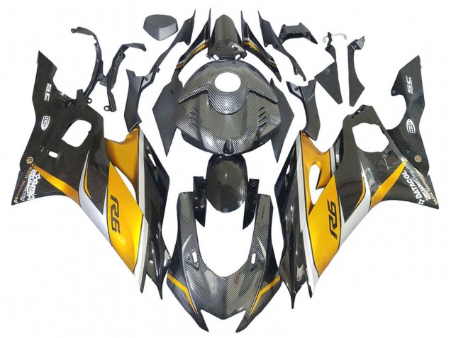 Discount 2017-2023 Gold Black Carbon Fiber Yamaha YZF 600 R6 Motorcycle Fairings Canada
