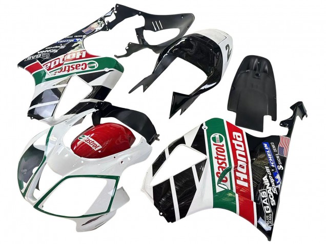 Discount 2000-2006 White Red Green Glossy Black Castrol Honda VTR1000 Motorcycle Fairings Canada