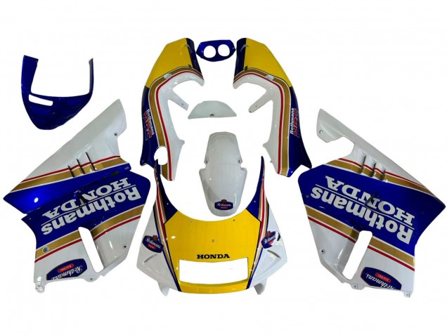 Discount 1994-1996 White Blue Yellow Gold Rothmans Honda NSR250 Motorcycle Fairings Canada