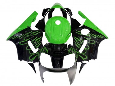 Discount 2002-2006 Glossy Black Green Flame Kawasaki ZX12R Motorcycle Fairings Canada